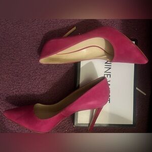 Pink Suede stilettos